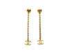 Vintage Chanel stud earrings small CC logo chain dangle