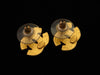 Vintage Chanel stud earrings CC logo gold tone