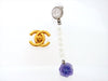 Vintage Chanel stud earrings CC logo camellia dangle