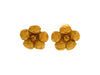 Vintage Chanel stud earrings camellia gold tone
