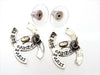 Vintage Chanel stud earrings CC logo silver color