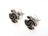 Vintage Chanel stud earrings CC logo black & silver