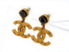 Vintage Chanel stud earrings CC logo dangle