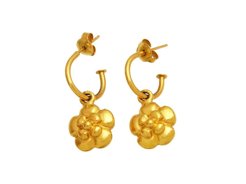 Vintage Chanel stud earrings camellia dangle