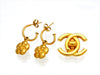 Vintage Chanel stud earrings camellia dangle
