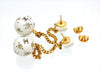 Vintage Chanel stud earrings CC logo white ball dangle