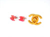 Vintage Chanel stud earrings CC logo pink