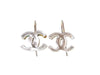 Vintage Chanel stud earrings CC logo clear mirror