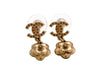 Vintage Chanel stud earrings camellia CC logo dangle