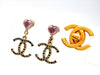 Vintage Chanel stud earrings multicolor CC logo dangle
