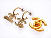 Vintage Chanel stud earrings CC logo flower dangle