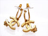 Vintage Chanel stud earrings CC logo flower dangle