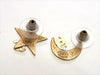 Vintage Chanel stud earrings CC logo crescent moon star