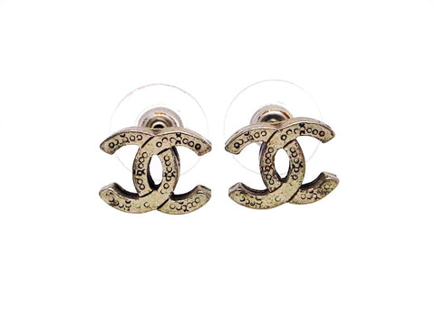 Vintage Chanel stud earrings CC logo double C