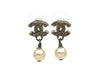 Vintage Chanel stud earrings CC logo pearl dangle