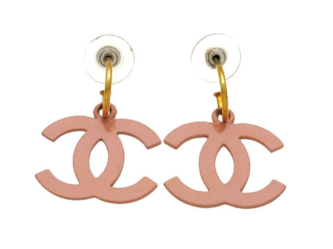 Vintage Chanel Earrings color:pink