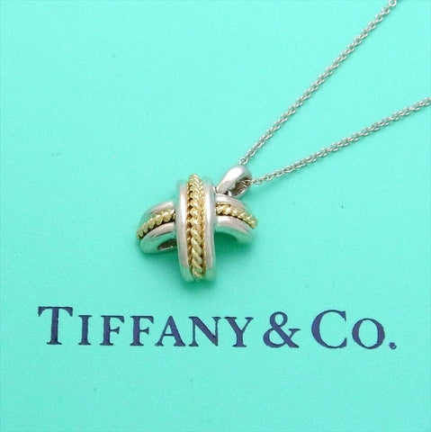 Pre-owned Tiffany & Co necklace Signature X 18K Gold
