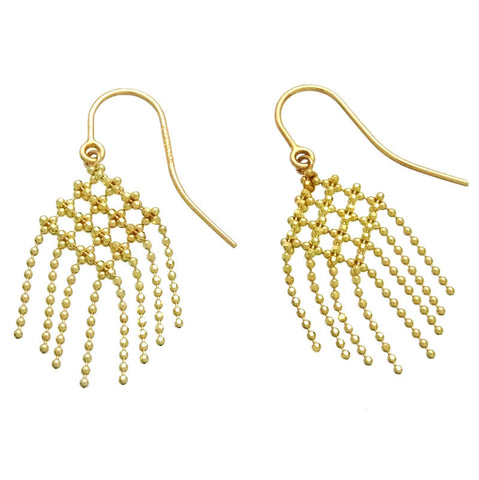 Pre-owned Tiffany & Co stud earrings fringe beads dangle 18K Gold